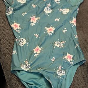 O'Neill Teal Floral One-Piece Swimsuit